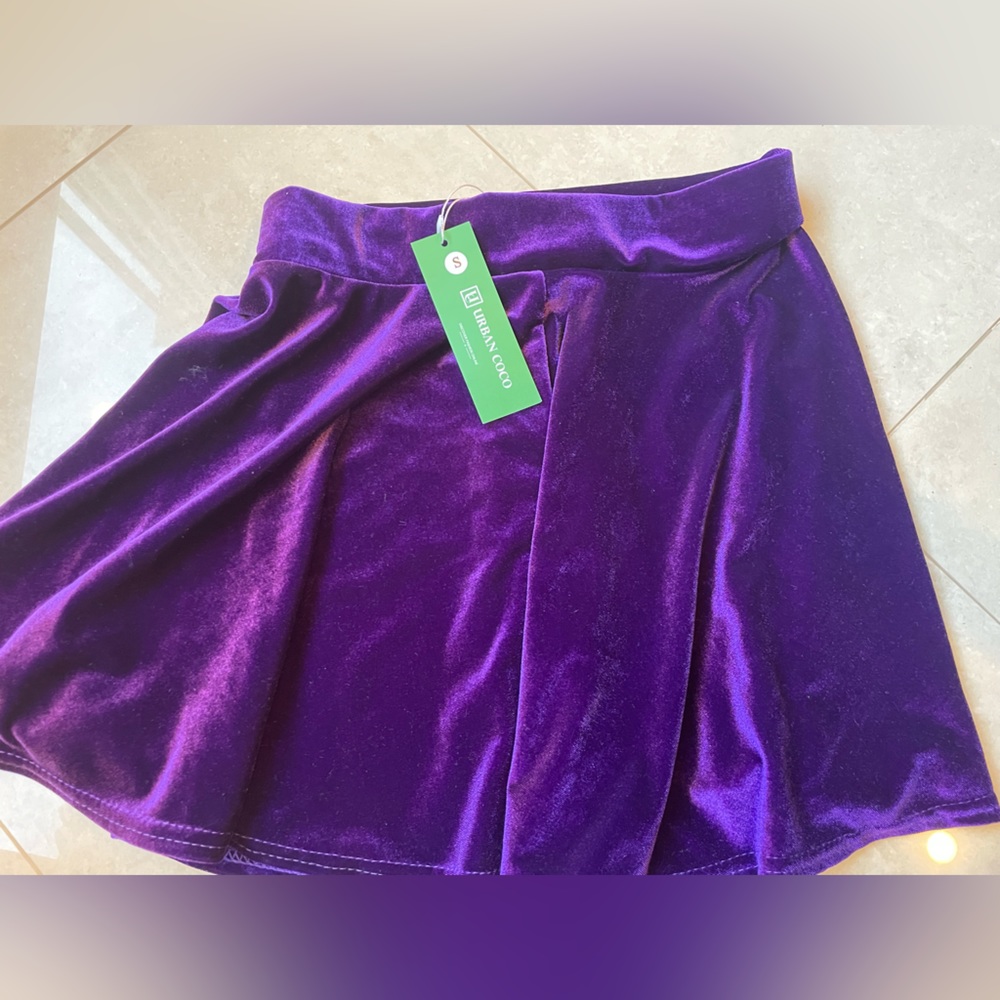 Purple velvet skirt
